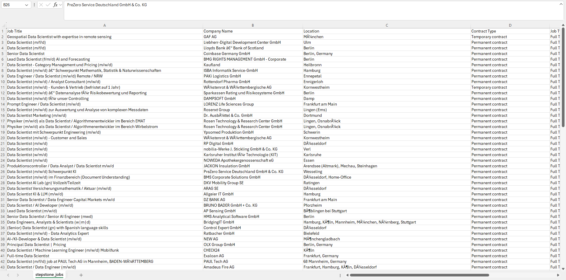 csv file